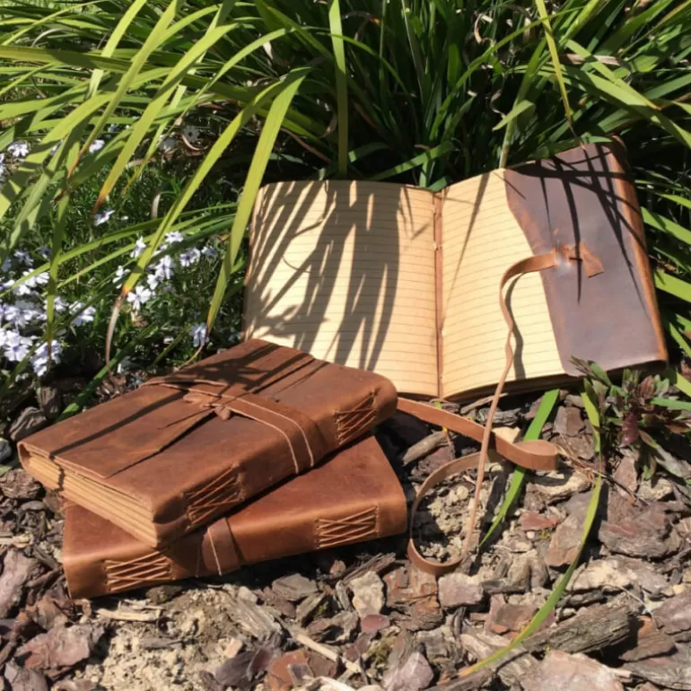 Carnets En Cuir*Skin Project Carnet en cuir de Buffle avec lignes - Lacet - M