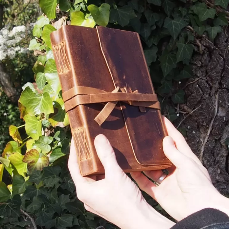 Carnets En Cuir*Skin Project Carnet en cuir de Buffle avec lignes - Lacet - M