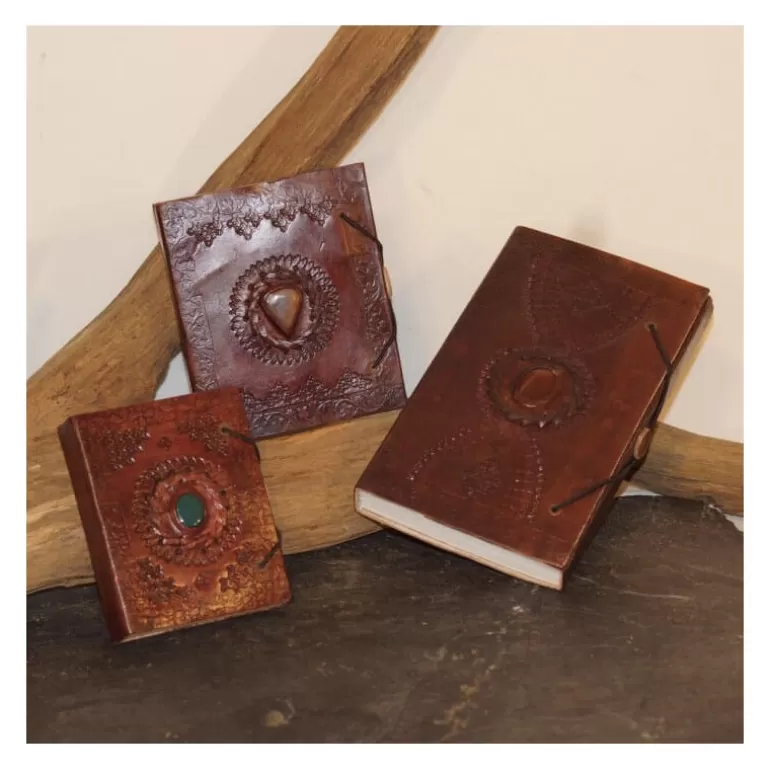Carnets En Cuir*Skin Project Carnet en cuir frappé – Pierre