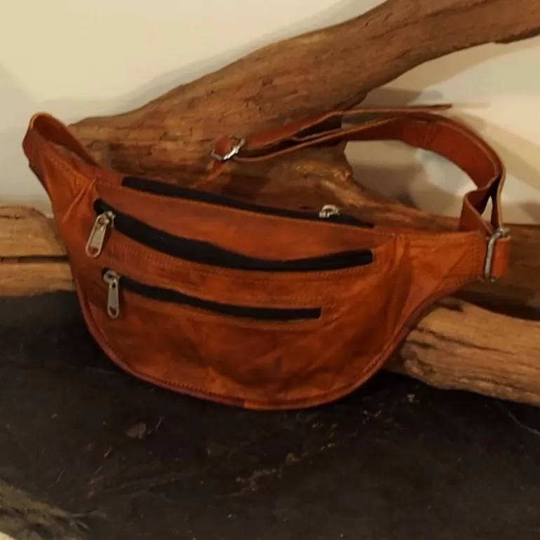 Ceintures En Cuir | Ceintures En Cuir*Skin Project Ceinture - Sac Banane en cuir naturel - Vintage