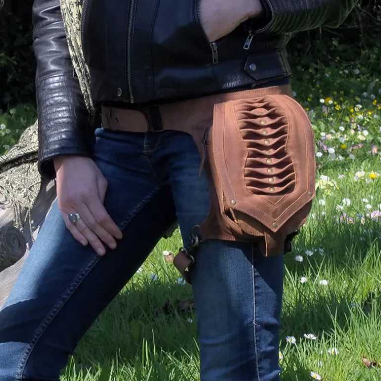 Ceintures En Cuir | Ceintures En Cuir*Skin Project Ceinture cuir à poches - Biker - Hanche / Jambe