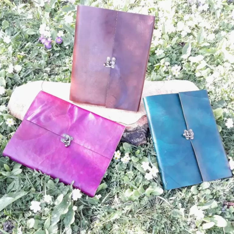 Carnets En Cuir*Skin Project Grand calepin en cuir coloré – Crochet – XXL