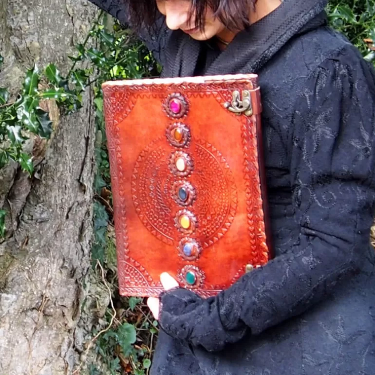 Carnets En Cuir*Skin Project Grand carnet en cuir 7 Pierres - Chakras