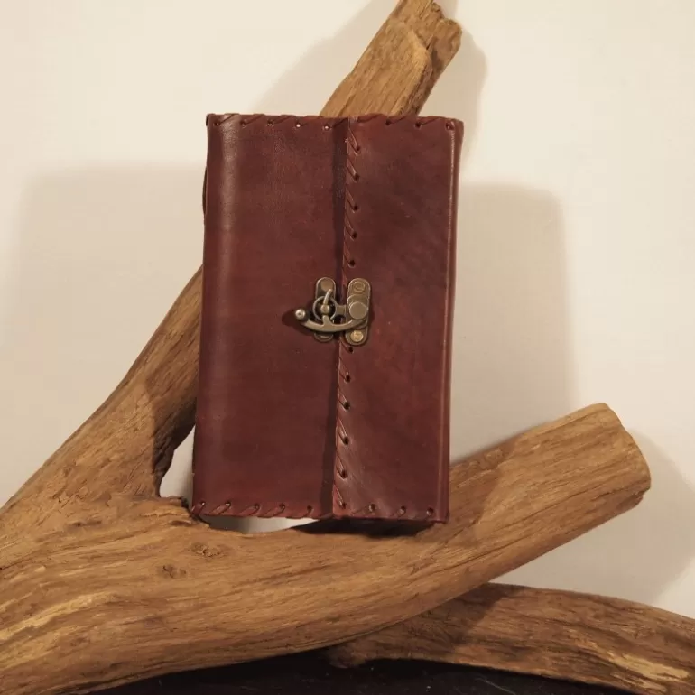 Carnets En Cuir*Skin Project Grand grimoire en cuir marron – Crochet