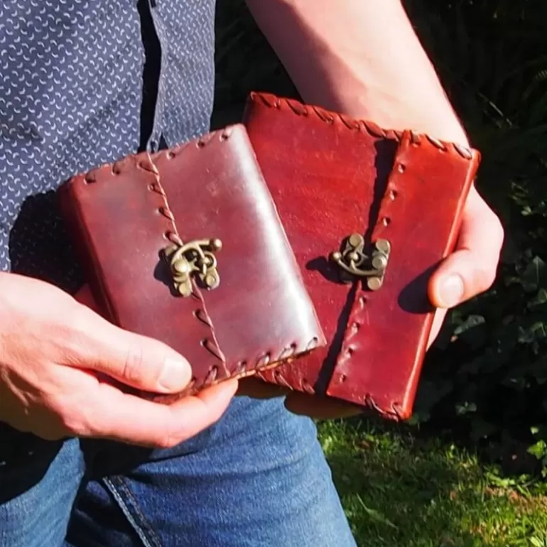 Carnets En Cuir*Skin Project Grimoire en cuir marron – Crochet