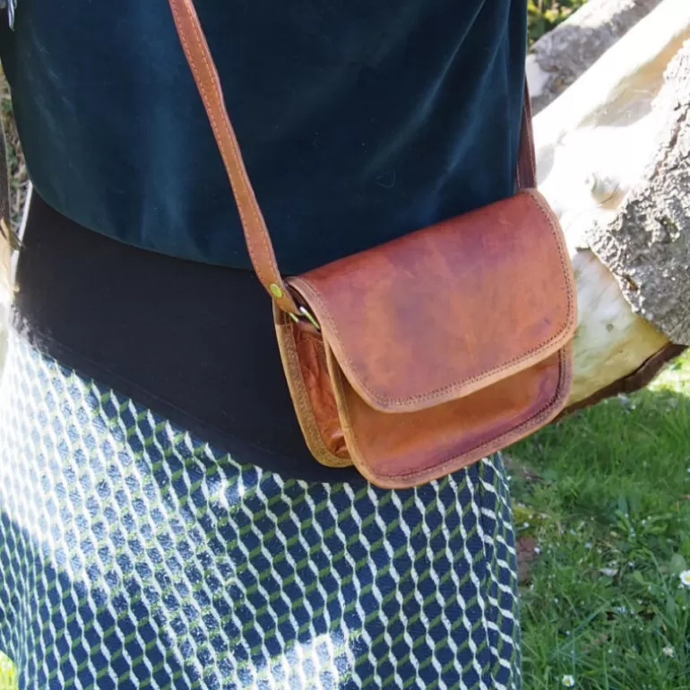 Sacs À Bandoulière En Cuir | Sacs À Main En Cuir*Skin Project Petit sac à main en cuir à bandoulière - 1/2 rabat - XS