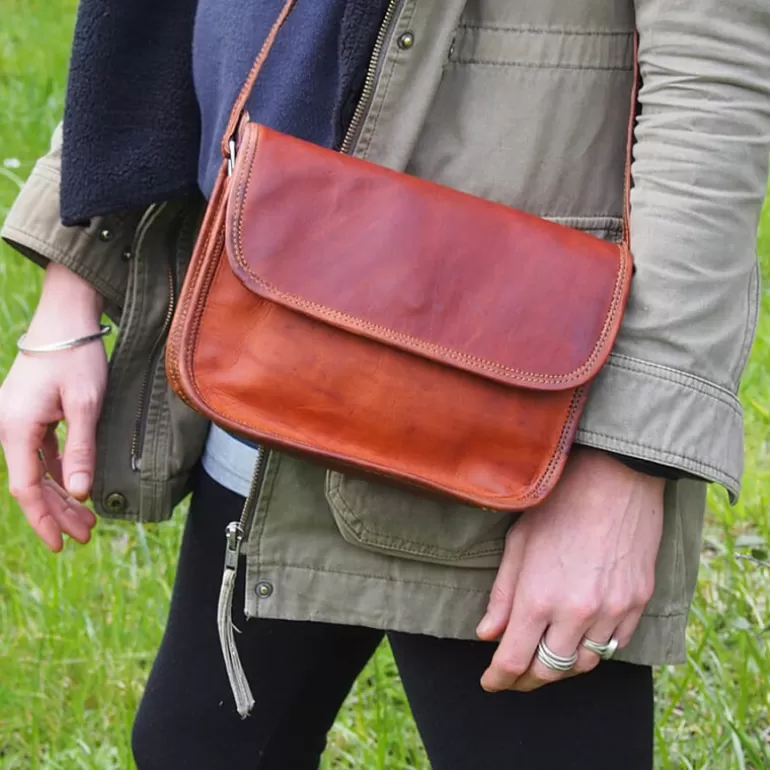 Sacs À Bandoulière En Cuir | Sacs À Main En Cuir*Skin Project Petit sac à main en cuir à bandoulière – 1/2 rabat aimanté – S