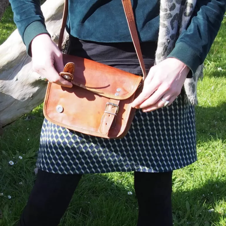 Sacs À Bandoulière En Cuir | Sacs À Main En Cuir*Skin Project Petite sacoche en cuir vintage – 2 boucles aimantées – S