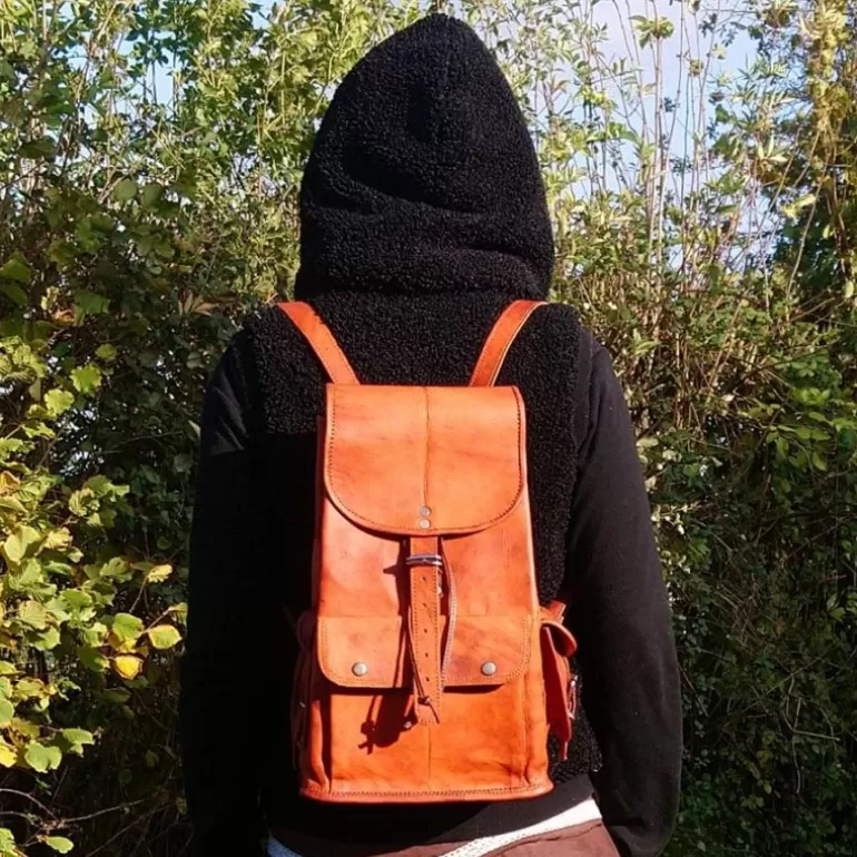 Sacs À Dos En Cuir | Sacs À Dos En Cuir*Skin Project Sac à dos en cuir naturel - Vadrouilleur - M