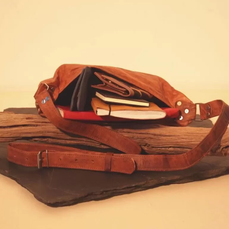 Sacs À Bandoulière En Cuir | Sacs À Main En Cuir*Skin Project Sac à main en cuir vintage à bandoulière - Half Moon - M