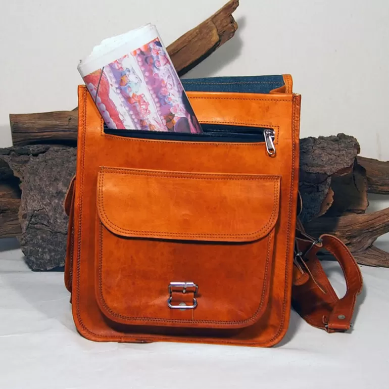 Sacs De Voyage En Cuir | Sacs À Dos En Cuir*Skin Project Sacoche - Sac à dos vintage en cuir naturel - M