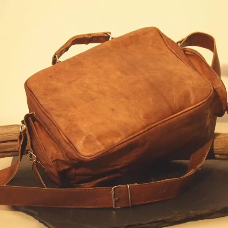 Sacs À Bandoulière En Cuir | Sacs De Voyage En Cuir*Skin Project Sacoche en cuir vintage à bandoulière - Multipoches - M