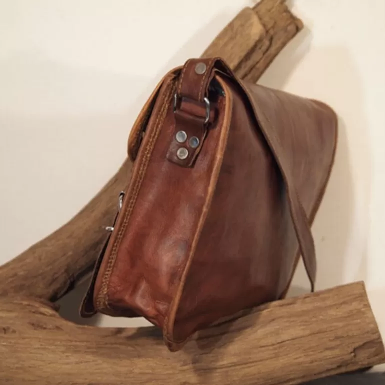 Sacs À Bandoulière En Cuir | Sacs À Main En Cuir*Skin Project Sacoche femme en cuir vintage – 2 boucles – M