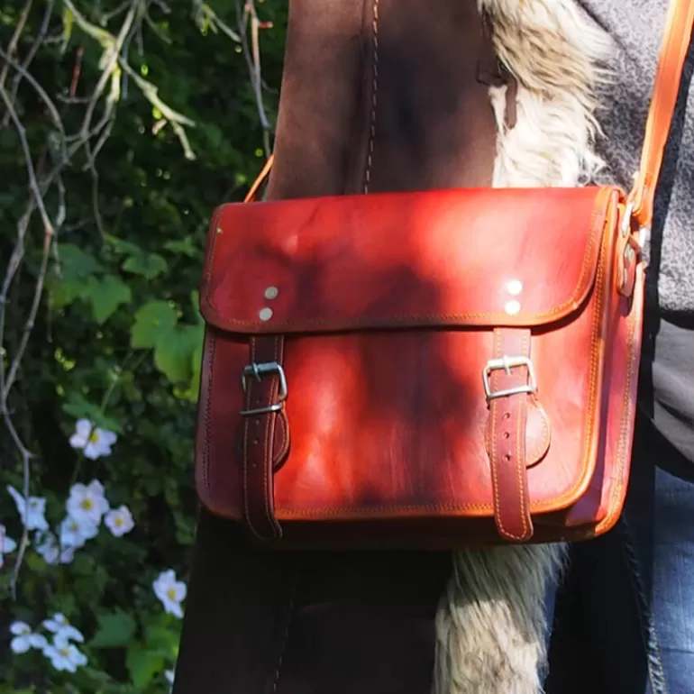 Sacs À Bandoulière En Cuir | Sacs À Main En Cuir*Skin Project Sacoche femme en cuir vintage – 2 boucles aimantées – M
