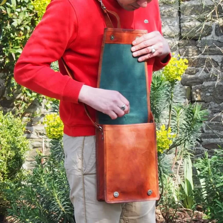 Sacs À Bandoulière En Cuir | Sacoches En Cuir*Skin Project Sacoche Homme en Cuir - Pressions aimantées - M